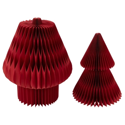 Northlight Tall Foldable Accordion Honeycomb Paper Christmas Tree - 4' - Red 6 Northlight Tall Foldable Accordion Honeycomb Paper Christmas Tree - 4' - Red - Image 4