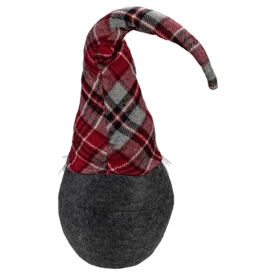 Northlight Plaid Bendable Hat Gnome Sitting Christmas Decoration - 25" - Red And Gray 6 Northlight Plaid Bendable Hat Gnome Sitting Christmas Decoration - 25" - Red And Gray - Image 4