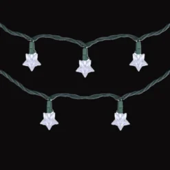 Northlight LED Star Shaped Christmas String Lights - Pure White - 4' Green Wire - 10ct