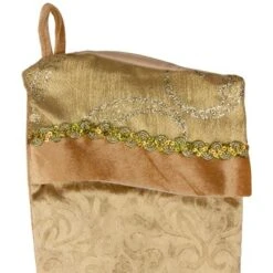 Northlight 20.5" Gold Etched Velvet Christmas Stocking With Glitter Print And Metallic Trim -Festival GUEST c3dec264 9161 4491 8391 64cc7100e8fe