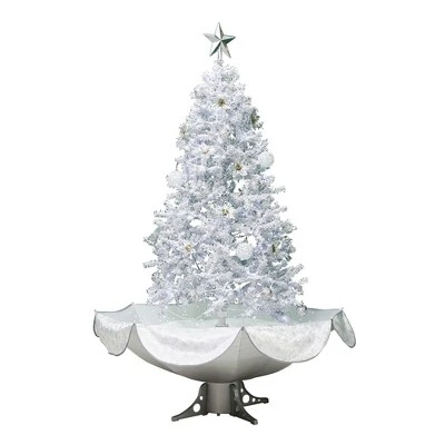 Northlight Lighted Musical Snowing Artificial White Tinsel Christmas Tree - 6' - White LED Lights 3 Northlight Lighted Musical Snowing Artificial White Tinsel Christmas Tree - 6' - White LED Lights