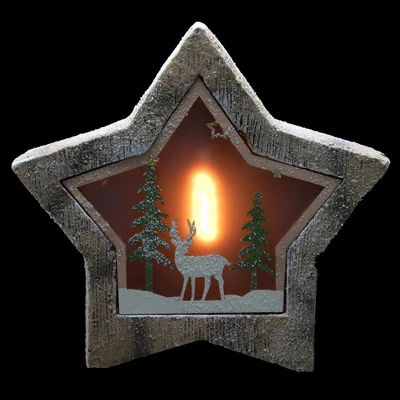 Northlight LED Lighted Star With Reindeer In The Woods Scene Christmas Decoration - 13.25" 3 Northlight LED Lighted Star With Reindeer In The Woods Scene Christmas Decoration - 13.25"