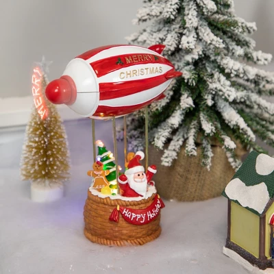 Northlight Musical And Animated Blimp And Santa Christmas Decoration - 8.5" - Red And White 3 Northlight Musical And Animated Blimp And Santa Christmas Decoration - 8.5" - Red And White