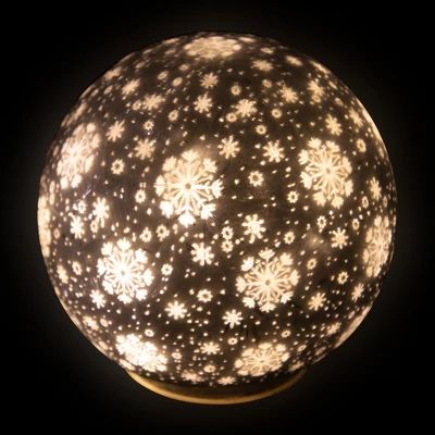 Northlight LED Lighted Snowflakes Glass Globe Christmas Decoration - 6" - White 4 Northlight LED Lighted Snowflakes Glass Globe Christmas Decoration - 6" - White - Image 2