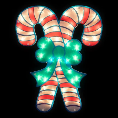 Northlight 18.5" Lighted Double Candy Cane Christmas Window Silhouette 3 Northlight 18.5" Lighted Double Candy Cane Christmas Window Silhouette