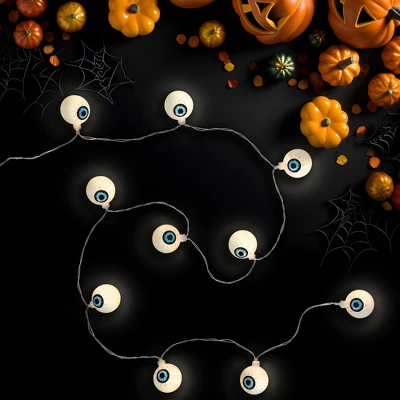 Northlight LED Bloodshot Eyeball Halloween Lights - 4.5' Clear Wire - Warm White Lights - 10ct 4 Northlight LED Bloodshot Eyeball Halloween Lights - 4.5' Clear Wire - Warm White Lights - 10ct - Image 2
