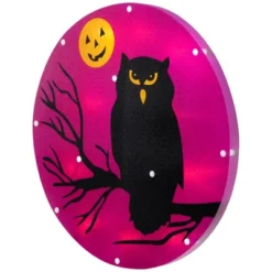 Northlight Lighted Owl And Jack O' Lantern Halloween Window Decoration - 13.75" -Festival GUEST d079ee89 0f14 4287 8e9c 77db82f7b445