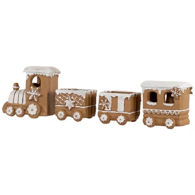 Northlight Frosted Snowflake Gingerbread Train Christmas Decoration - 5.5" - 4-Piece 5 Northlight Frosted Snowflake Gingerbread Train Christmas Decoration - 5.5" - 4-Piece - Image 3