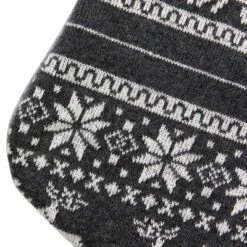Northlight 19" Gray And White Reindeer And Snowflake Knit Christmas Stocking With Faux Fur Cuff -Festival GUEST d3feb76d a487 464c 9534 2abc4537e8ea