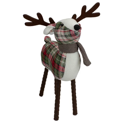 Northlight Standing Plaid Reindeer Christmas Decoration - 13.5" - Red, Green And Brown 5 Northlight Standing Plaid Reindeer Christmas Decoration - 13.5" - Red, Green And Brown - Image 3