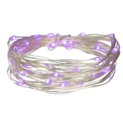 Northlight 50-Count Purple LED Micro Fairy Christmas Lights - 16ft, Copper Wire