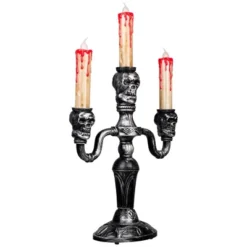 Northlight Antique-Style Skull Trio Flickering Halloween Candelabra - 13.75" - Amber Lights -Festival GUEST d872af57 6ee3 4c30 be27 6a752051b43e
