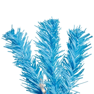 Northlight Pre-Lit Medium Artificial Pine Christmas Tree - 4' - Sky Blue - Clear Lights 7 Northlight Pre-Lit Medium Artificial Pine Christmas Tree - 4' - Sky Blue - Clear Lights - Image 5