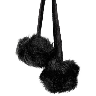 Northlight Sable Faux Fur Christmas Stocking With Pom Poms - 20.5" - Black 6 Northlight Sable Faux Fur Christmas Stocking With Pom Poms - 20.5" - Black - Image 4