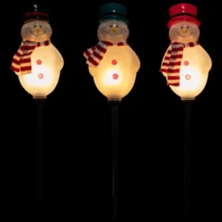 Northlight Lighted Snowmen Christmas Outdoor Pathway Markers - 16" - Set Of 3 -Festival GUEST db6dec4f 1e32 4646 9090 007574b62c84