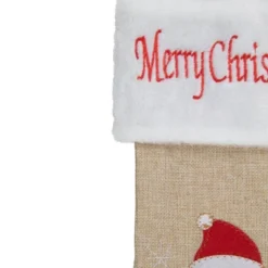 Northlight 19" Beige And Red Burlap "Merry Christmas" Santa Christmas Stocking -Festival GUEST dd6a0eaf bbec 4e79 bb6f 8f560328c988