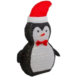 Northlight 28" LED Lighted Tinsel Penguin In Santa Hat Outdoor Christmas Decoration -Festival GUEST df3ae5f8 1bdc 48c6 8056 ab41525b9cbe