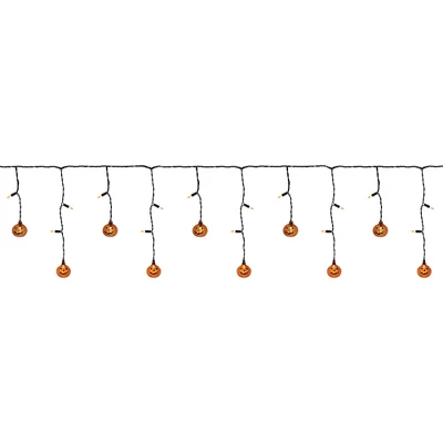Northlight LED Lighted Pumpkin Halloween Curtain Icicle Lights - Orange - 5.25' Black Wire - 25ct 6 Northlight LED Lighted Pumpkin Halloween Curtain Icicle Lights - Orange - 5.25' Black Wire - 25ct - Image 4