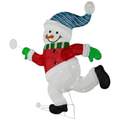 Northlight Lighted Snowman With Snowball Outdoor Christmas Decoration - 36.25" - Clear Lights -Festival GUEST e12ef133 6365 4b9e b638 422e101861a2