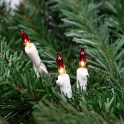 Northlight Mini Christmas Light Set - Clear With Red Tips - 20.25' White Wire - 100ct