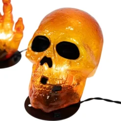Northlight LED Lighted Skull And Hands Outdoor Halloween Decoration - 4' Black Wire - Orange -Festival GUEST e3f38112 eccd 4ddd b6fa 43fb09317f69