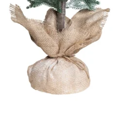 Northlight Frosted Slim Pine Artificial Christmas Tree In Burlap Base - 5' - Unlit -Festival GUEST e41be32c 4591 451a 9b46 8949b878089b