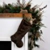 Northlight Mink Faux Fur Christmas Stocking With Pom Poms - 20.5" - Brown -Festival GUEST e723c7ef a555 4abc 889e 371c1825fd29