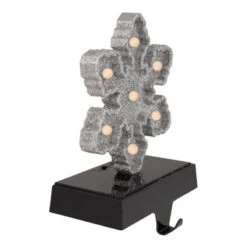 Northlight LED Lighted Glittered Snowflake Christmas Stocking Holder - 7" - Silver Finish -Festival GUEST e7ccbcba 727f 4265 93c2 d8bac6882472