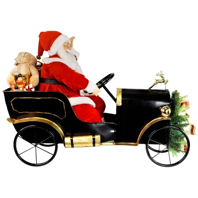 Northlight Animated And Musical Santa Driving Vintage Car Christmas Decoration - 31" 5 Northlight Animated And Musical Santa Driving Vintage Car Christmas Decoration - 31" - Image 3