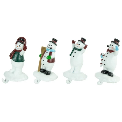 Northlight Winter Ready Glitter Snowman Christmas Stocking Holders - 7" - Set Of 4 4 Northlight Winter Ready Glitter Snowman Christmas Stocking Holders - 7" - Set Of 4 - Image 2