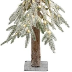 Northlight Pre-Lit Flocked Battery Operated Alpine Artificial Christmas Tree - 3' - Clear LED Lights -Festival GUEST e9e6ce81 edc5 4570 a70c d44e96f2224d