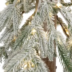 Northlight Pre-Lit Flocked Battery Operated Alpine Artificial Christmas Tree - 3' - Clear LED Lights -Festival GUEST ea6f58e6 f744 4fa4 8f06 50fbff8c5e82