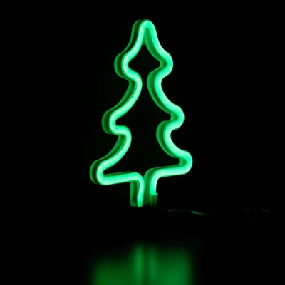 Northlight LED Christmas Tree Neon Lighted Decoration - 9.5" - Green 5 Northlight LED Christmas Tree Neon Lighted Decoration - 9.5" - Green - Image 3