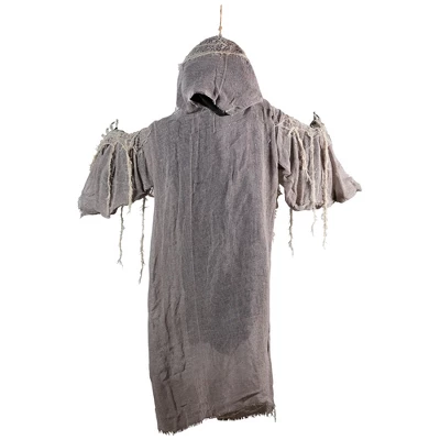 Northlight 36" Prelit Touch Activated Death Reaper Hanging Halloween Decoration - White/Gray 9 Northlight 36" Prelit Touch Activated Death Reaper Hanging Halloween Decoration - White/Gray - Image 7