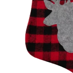 Northlight 20.5" Red And Black Buffalo Plaid Reindeer Christmas Stocking -Festival GUEST f23f30df 416d 46eb a500 2626a6bcec73
