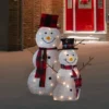 Northlight Lighted Tinsel Snowmen Family Christmas Yard Decorations - Clear Lights - Set Of 2 -Festival GUEST f291398e a0ae 4652 af12 2ed4b0a4b137