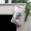 Northlight 19" White And Silver Sequin Christmas Stocking With White Faux Fur Cuff -Festival GUEST f2f160ac a67b 4e12 80de 39c5910704e2