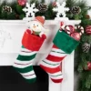 Northlight 18" Red And Green Velvet Sequin Stripe Christmas Stocking -Festival GUEST f3a8369a 4c30 462d 9589 7c4859ebd7d3