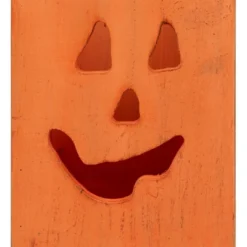 Northlight Large Orange Wood Jack O Lantern Halloween Candle Lantern - 8" -Festival GUEST f4bfc8ee 2de8 4f3d 80c4 a0acb7f2e5e7