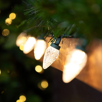 Northlight 100ct Warm White LED Faceted C9 Christmas Lights, 66ft Green Wire 3 Northlight 100ct Warm White LED Faceted C9 Christmas Lights, 66ft Green Wire