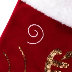 Northlight Reindeer And Snowflake Sequin Christmas Stockings - 20" - Red And White - Set Of 2 -Festival GUEST f8c515a0 11b2 47c1 aac3 b404dd253ea0