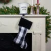 Northlight 20" White And Black Buffalo Plaid Christmas Stocking With Cuff