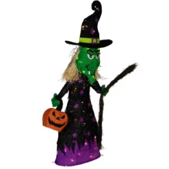 Northlight LED Lighted Witch With Broom Outdoor Halloween Decoration - 39" - Clear Lights -Festival GUEST fb5c3ec6 50e2 4fd5 bdc0 3ff73b3b7a08