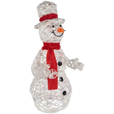 Northlight Lighted Glittered Rattan Snowman Outdoor Christmas Decoration - 28" - Clear Lights 5 Northlight Lighted Glittered Rattan Snowman Outdoor Christmas Decoration - 28" - Clear Lights - Image 3