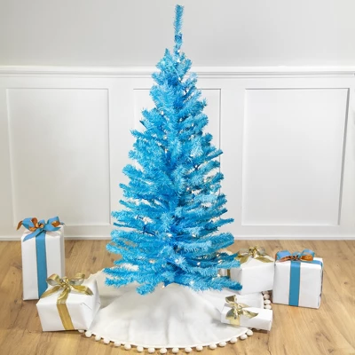 Northlight Pre-Lit Medium Artificial Pine Christmas Tree - 4' - Sky Blue - Clear Lights 3 Northlight Pre-Lit Medium Artificial Pine Christmas Tree - 4' - Sky Blue - Clear Lights