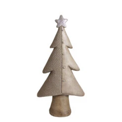 Northlight Textured Christmas Tree With Buttons And A Glitter Star Figure - 24" - Brown