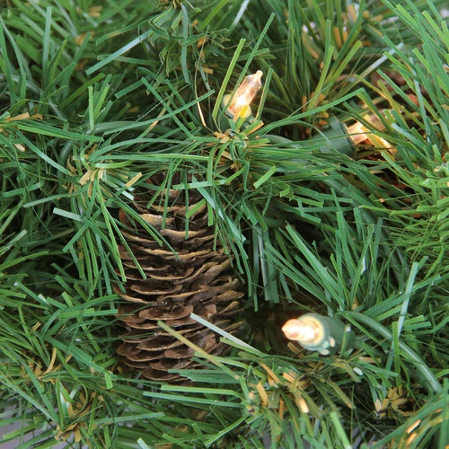 Northlight Pre-Lit Dakota Pine And Pinecone Artificial Christmas Wreath - 24" - Clear Lights 4 Northlight Pre-Lit Dakota Pine And Pinecone Artificial Christmas Wreath - 24" - Clear Lights - Image 2