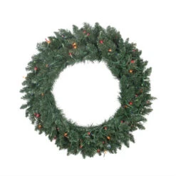 Northlight Pre-Lit Traditional Pine Artificial Christmas Wreath - 30" - Multicolor Lights