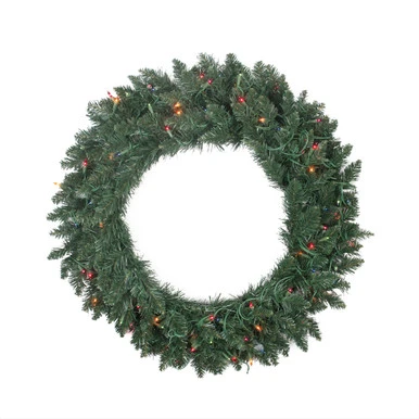 Northlight Pre-Lit Traditional Pine Artificial Christmas Wreath - 30" - Multicolor Lights 3 Northlight Pre-Lit Traditional Pine Artificial Christmas Wreath - 30" - Multicolor Lights