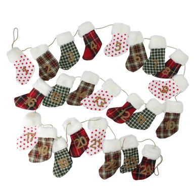 Northlight 8' X 1" White And Red Stocking Artificial Christmas Garland - Unlit 3 Northlight 8' X 1" White And Red Stocking Artificial Christmas Garland - Unlit